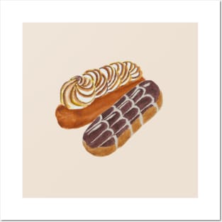 Watercolour eclairs design Posters and Art